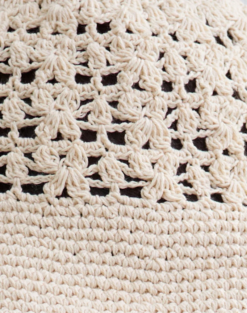 Suno Bucket Hat en crochet Ivoire