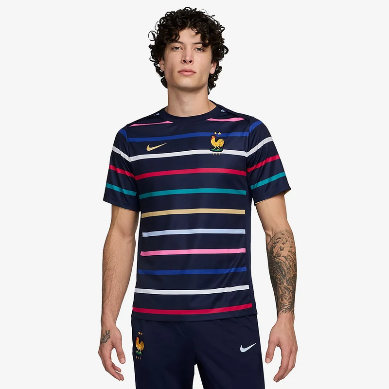 Haut Domicile Nike France 2024 Dri-FIT Academy Pro Pré-Match SS