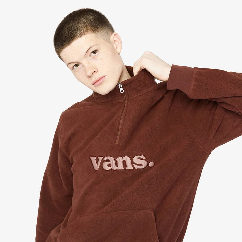 Sweat Vans Lowered Loose Polar Fleece Fermeture Éclair 1/4