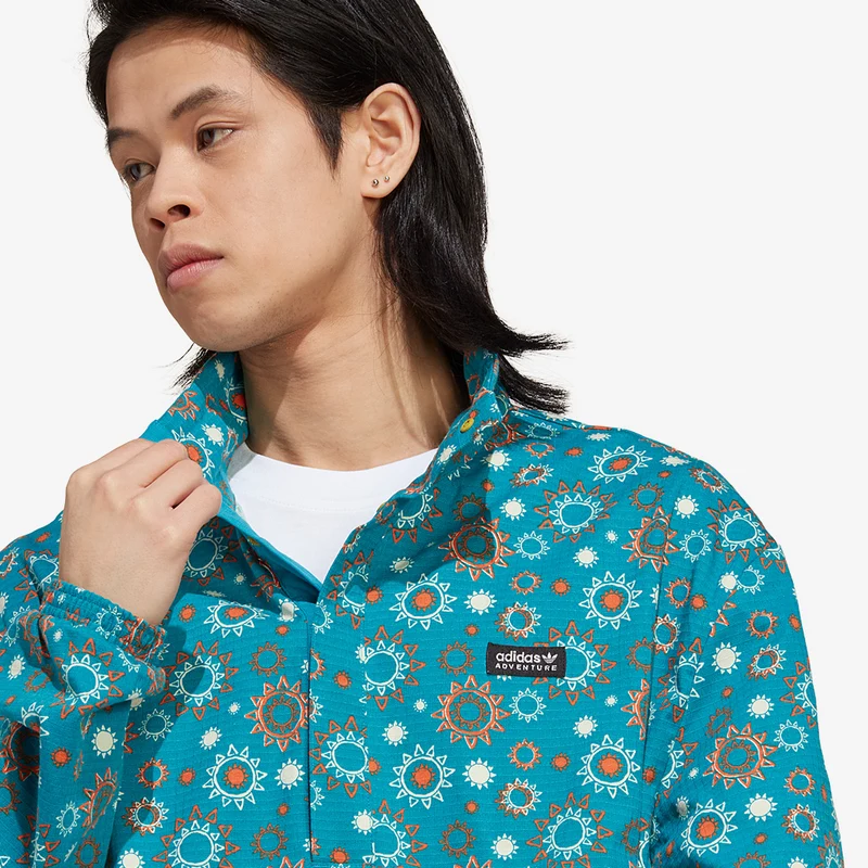 Coupe-Vent adidas Originals Adventure Nature Awakening Demi-Zippé Imprimé