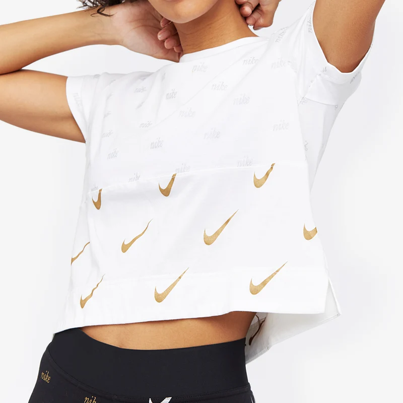 Haut métallisé à manches courtes Nike Sportswear pour Femme