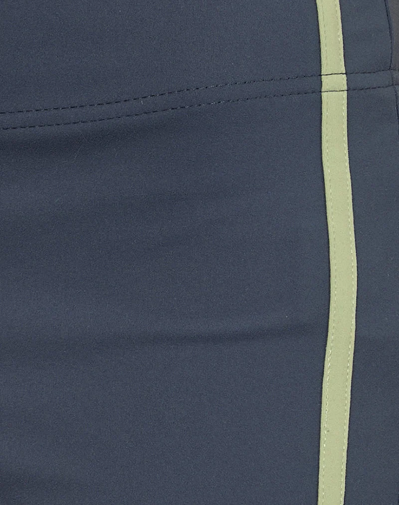 Short Rapal en bleu marine, avec des bandes en sauge