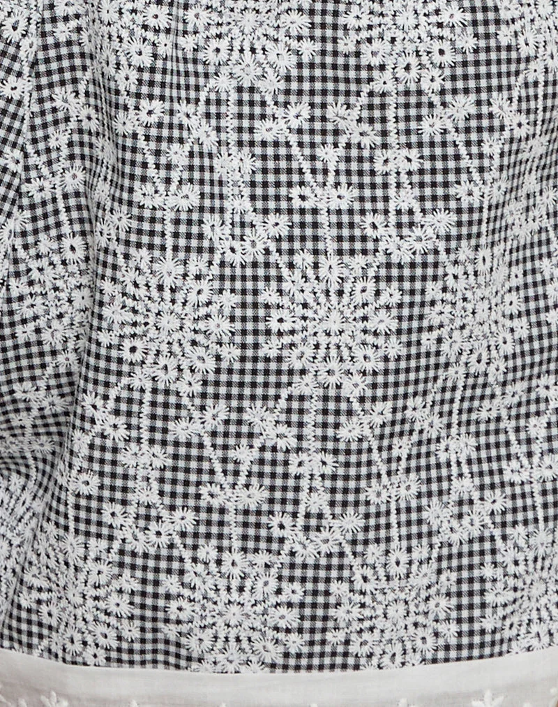 Short Charada en broderie florale Noir