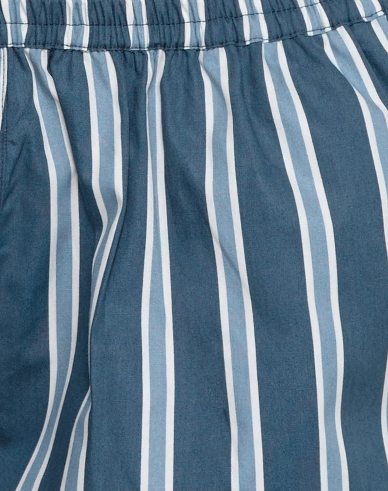 Short Sibo en popeline à rayures formelles Navy