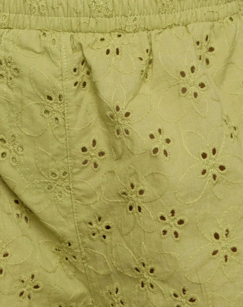 Short Verie en Little Daisy Broderie Lime