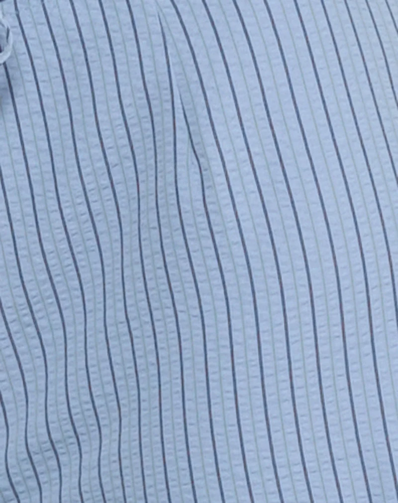 Pantalon cargo Bruna à rayures bleues