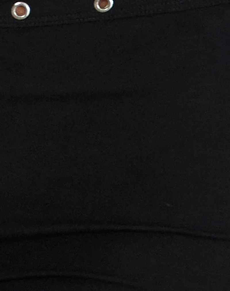 Pantalon Kento Hot en noir avec œillets