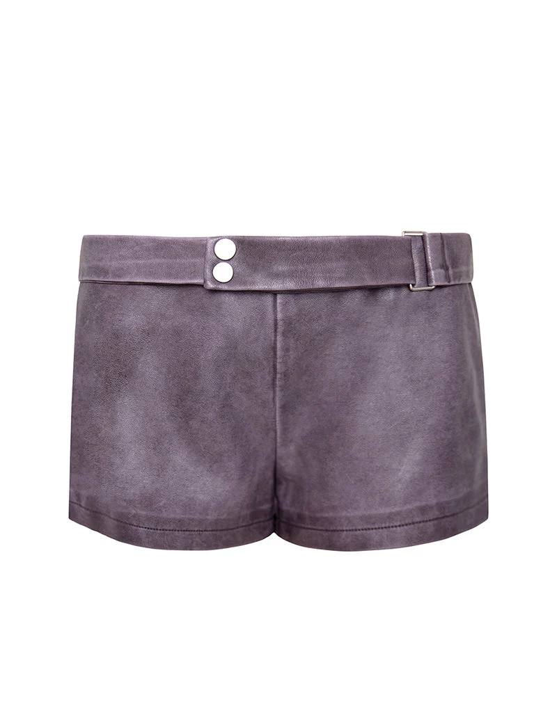 Pantalon Jarli Hot en PU délavé prune