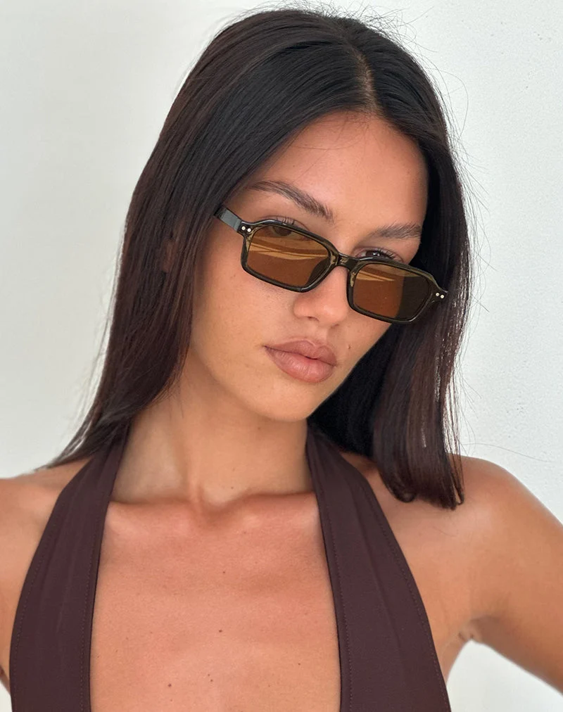 Lunettes de soleil Sorello en noir avec verres orange