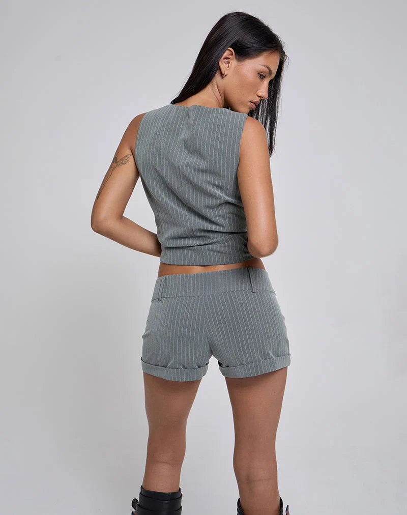 Pantalon Rivo Deep Hot en pinstripe gris