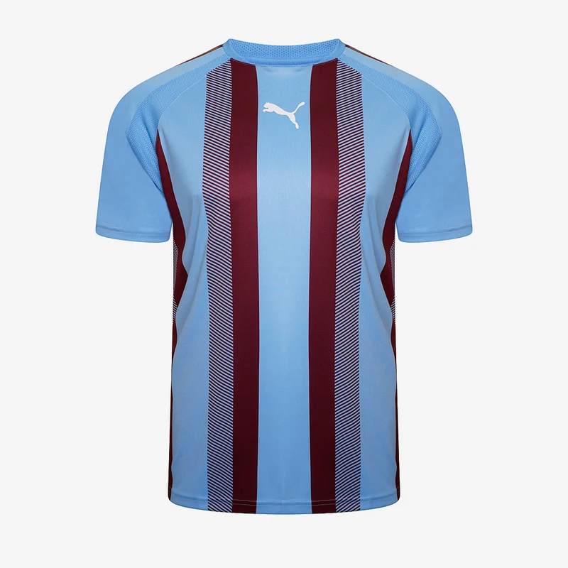 Maillot Puma Enfant Team Liga Striped Manches Courtes - Bleu Clair Équipe/Brun