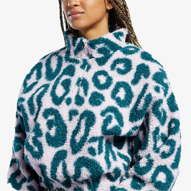 Reebok Womens CL Hallo Leo Sherpa Half-Zip