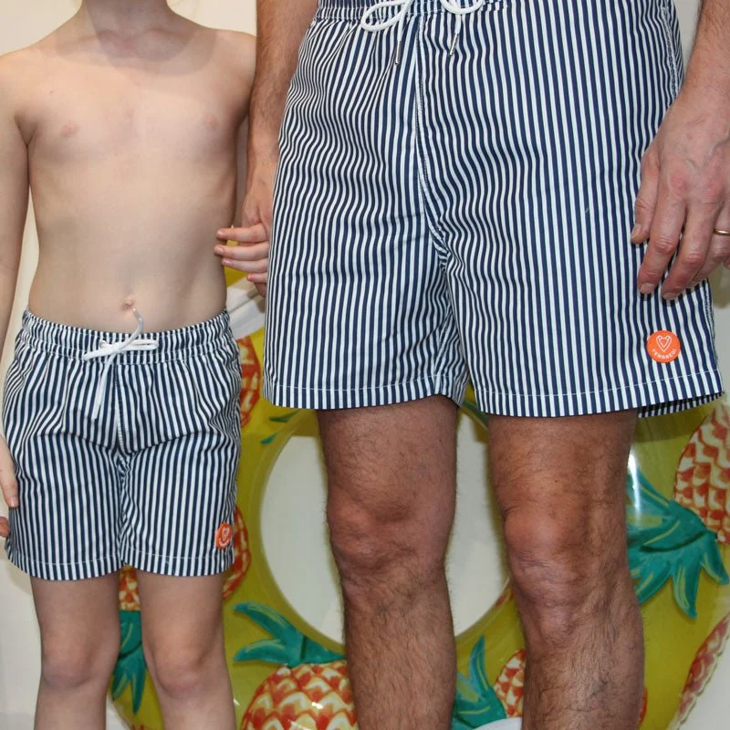 Le pack de 2 shorts de bain Papa / Fils assortis - L'Immergé rayé