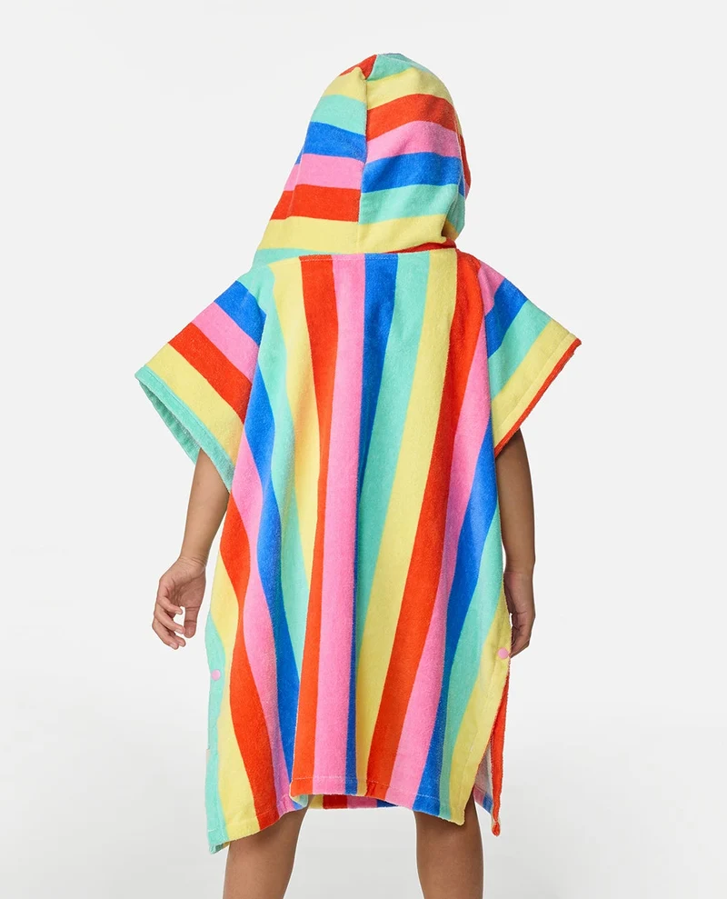 Mixed Snap Hooded Towel Poncho - Girl
