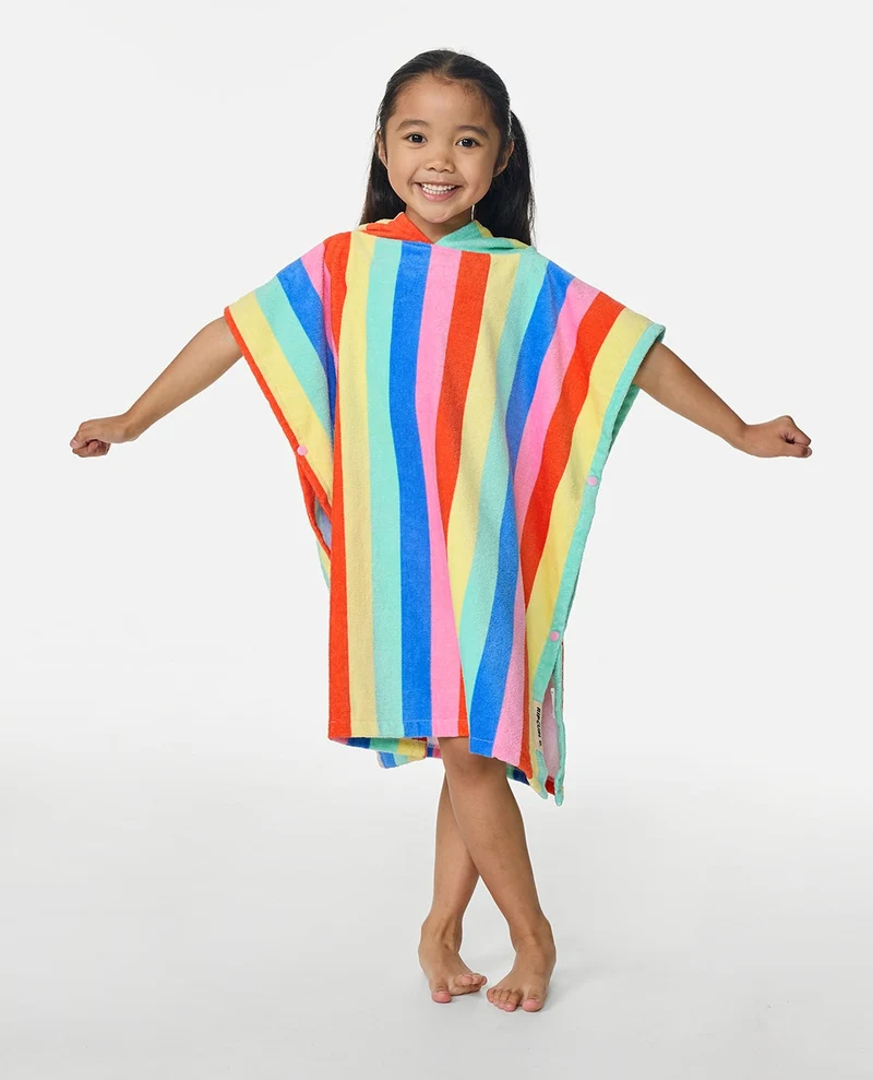 Mixed Snap Hooded Towel Poncho - Girl