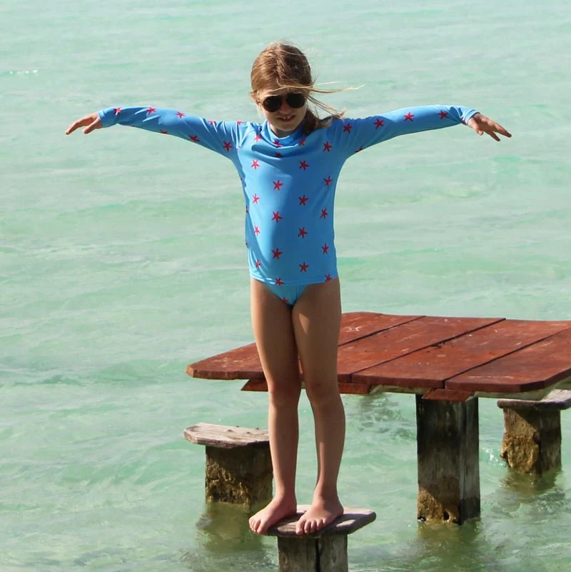 Pack 1 maillot fille + 1 T-shirt anti-UV assortis - L'Etoilé