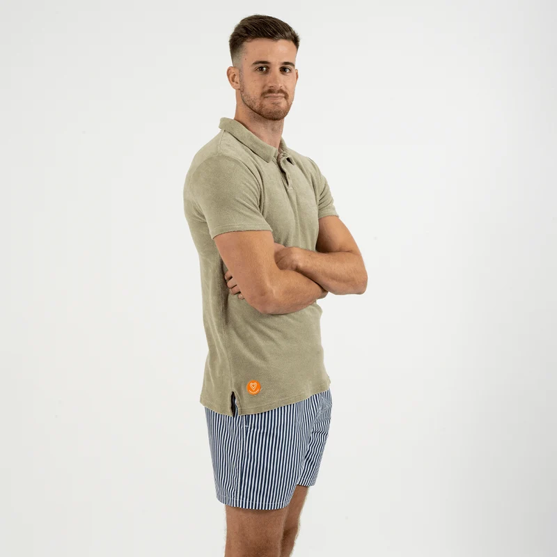 Polo Eponge Kaki clair 100% coton