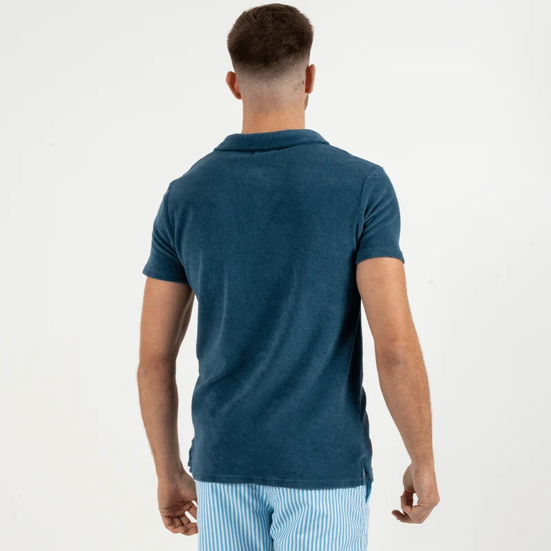 Polo Eponge Bleu Petrole 100% coton