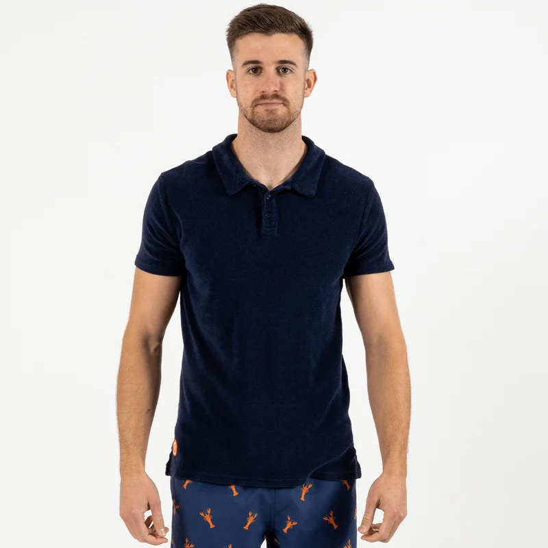 Polo Eponge Bleu Marine 100% coton