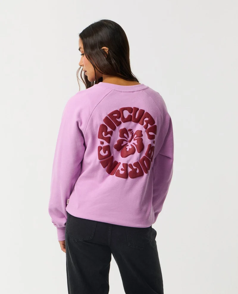 Surf Puff Raglan Relaxed Crew Fleece