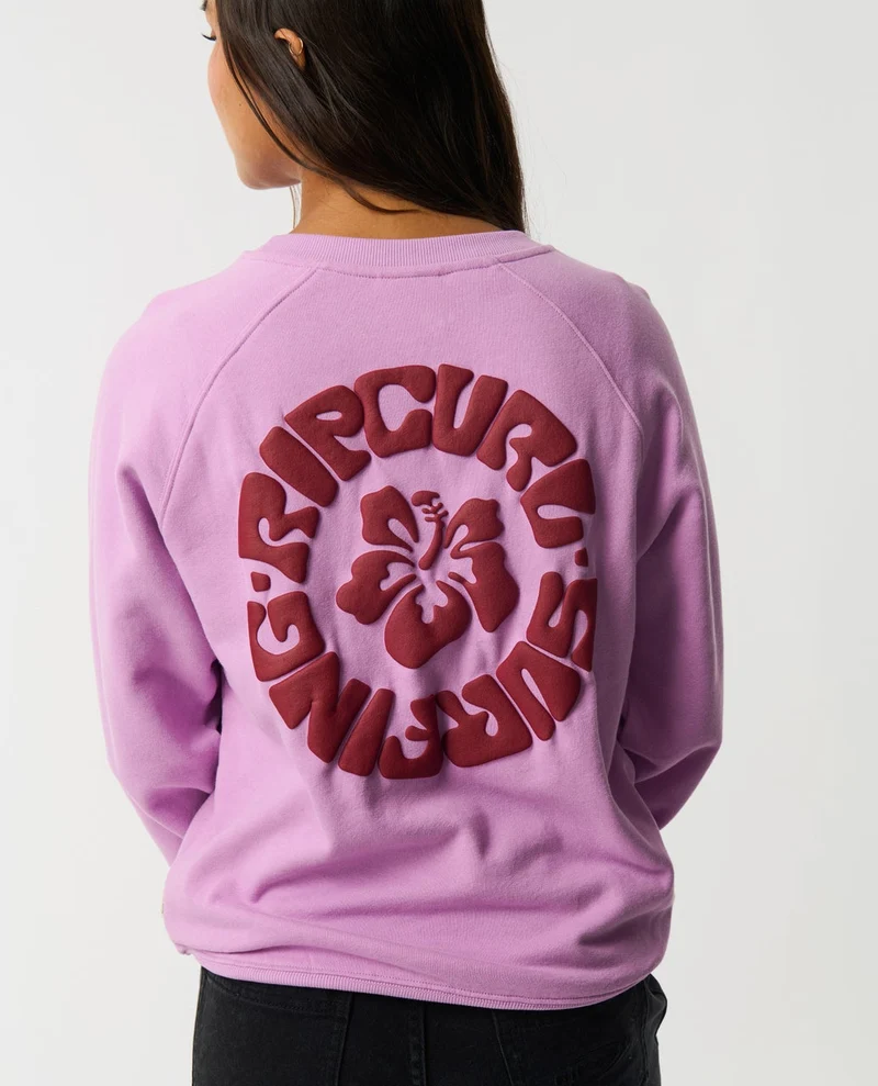 Surf Puff Raglan Relaxed Crew Fleece