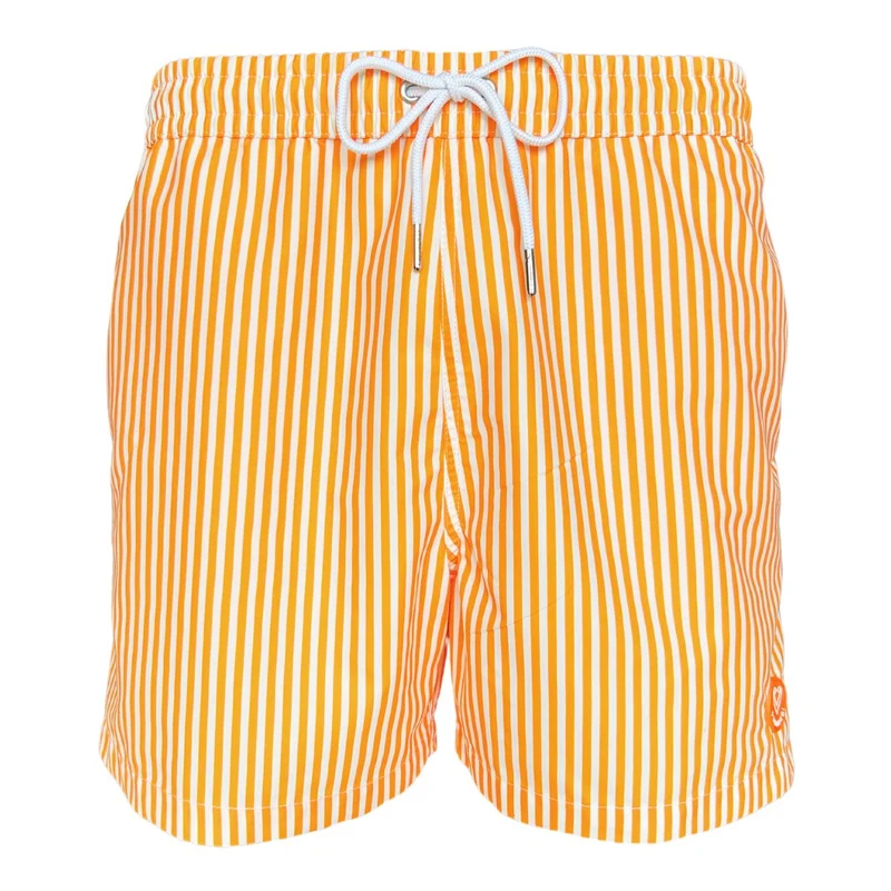 Short de bain - Le Crémeux orange rayé
