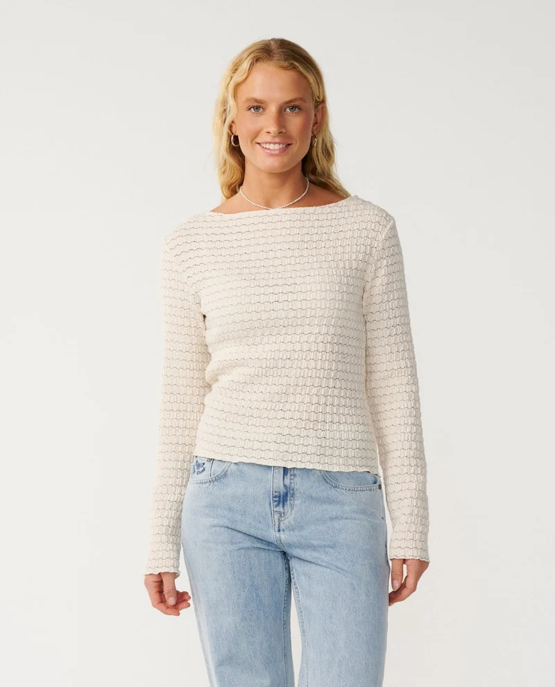 Bossa Nova Textured Long Sleeve Tee