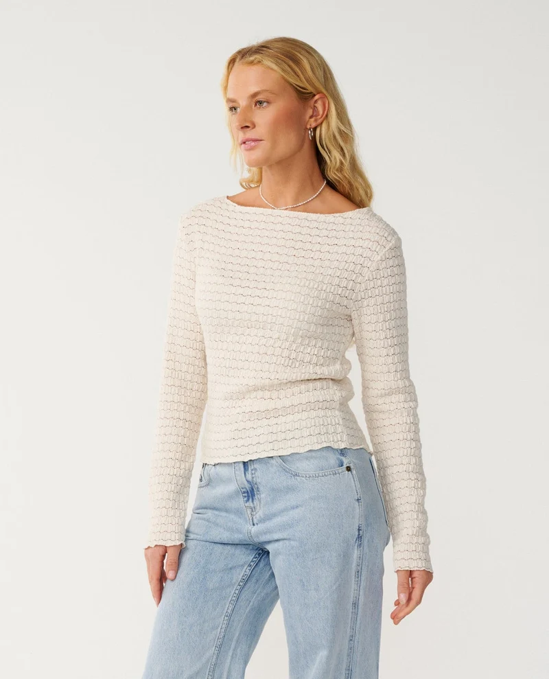 Bossa Nova Textured Long Sleeve Tee