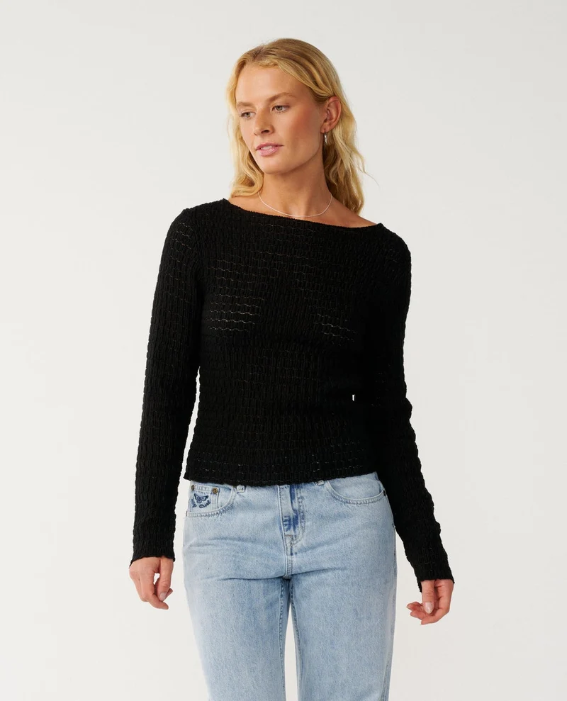Bossa Nova Textured Long Sleeve Tee
