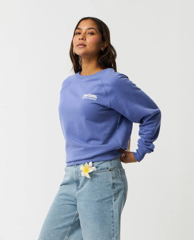 Surf Puff Raglan Relaxed Crew Fleece