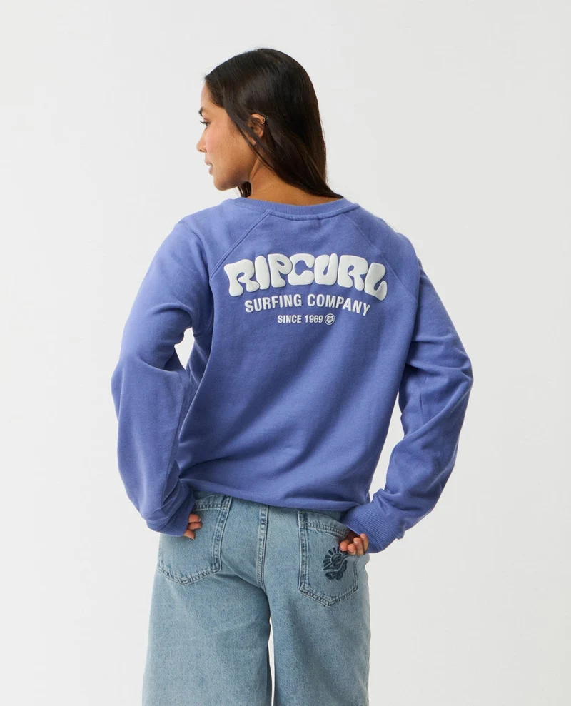 Surf Puff Raglan Relaxed Crew Fleece