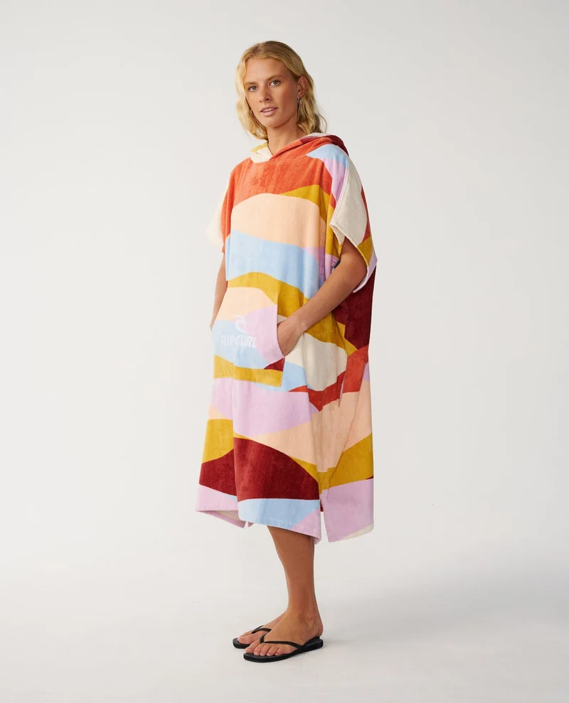 Mixed Hooded Towel Poncho