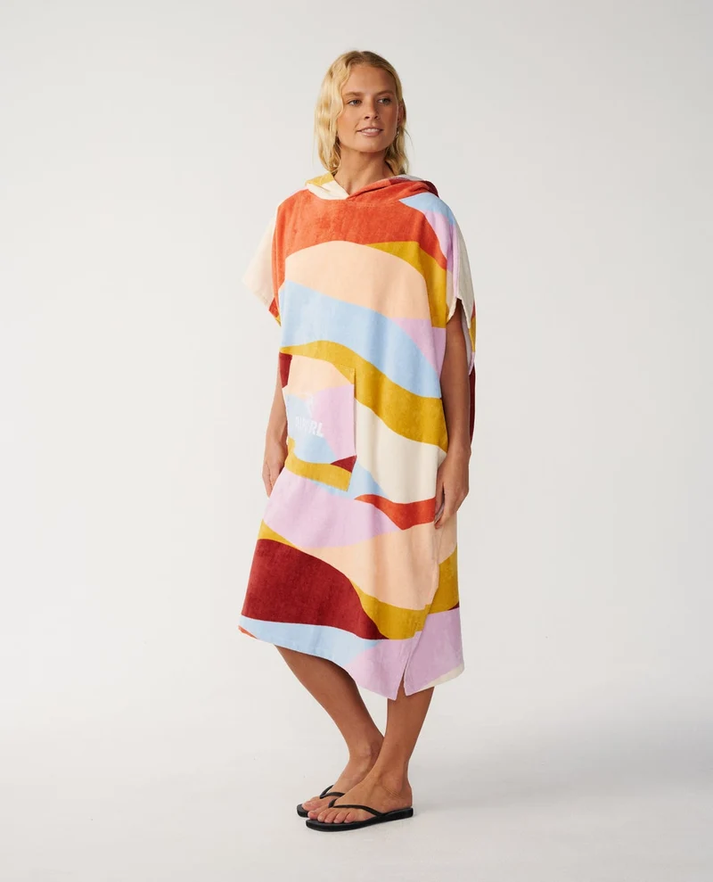 Mixed Hooded Towel Poncho