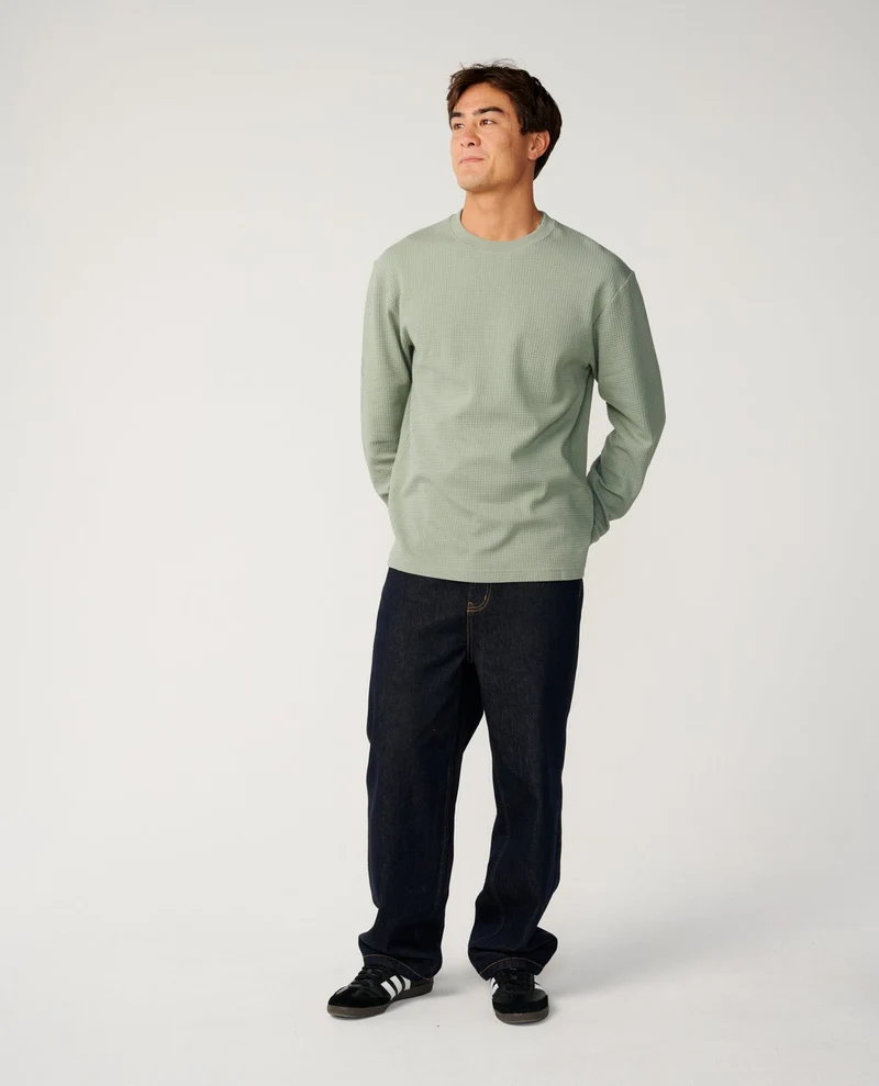 Premium Surf Waffle Long Sleeve Loose Tee
