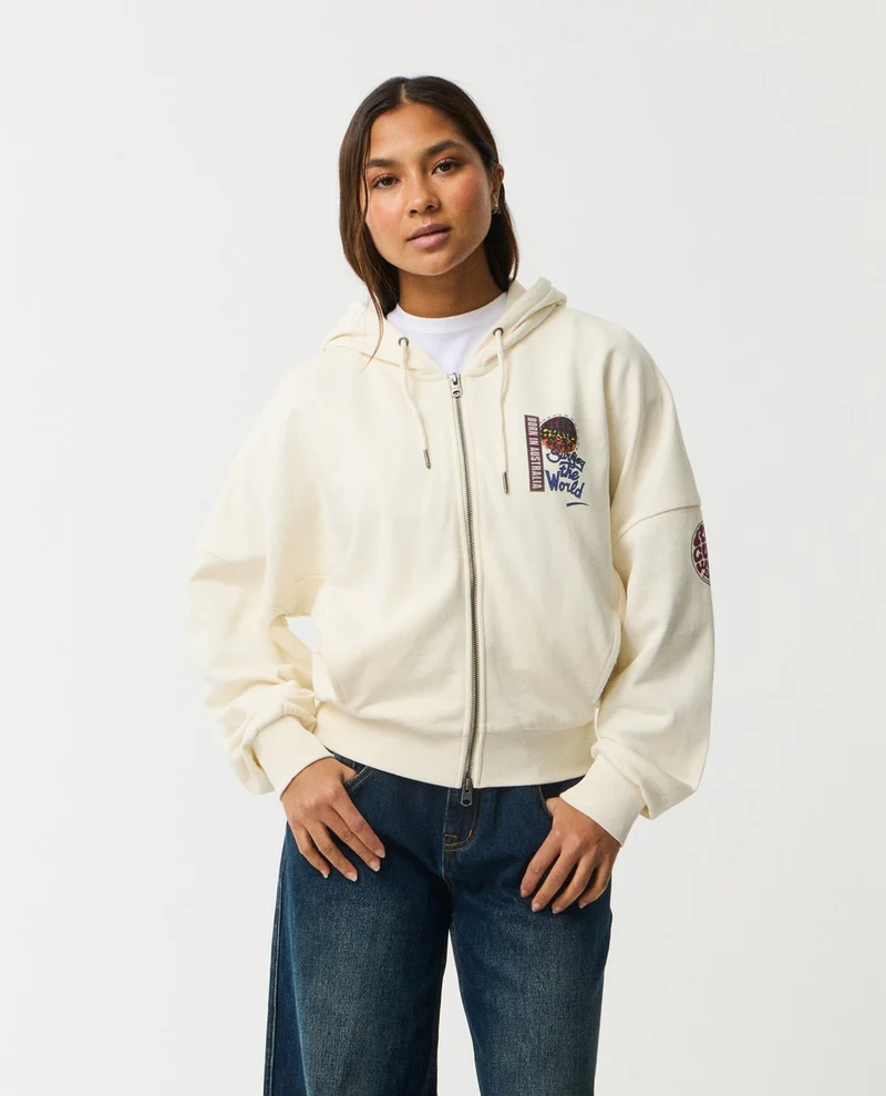 Surf The World Zip hood Fleece