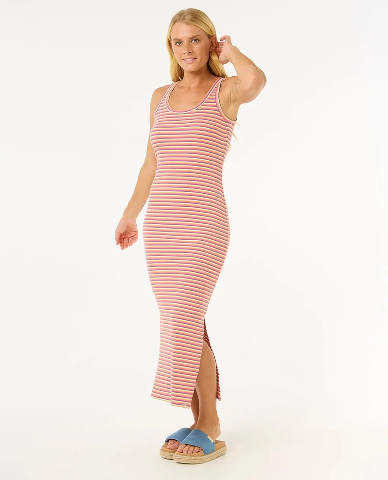 High Tide Strip Rib Midi Dress
