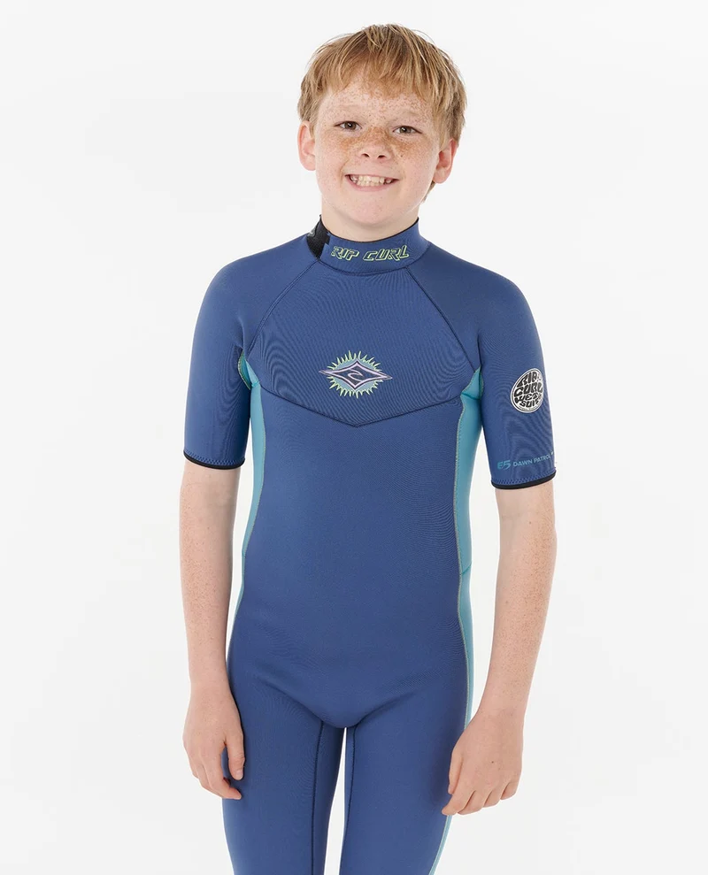 Boys Dawn Patrol Short Sleeve 2mm Back Zip Spring Suit Wetsuit