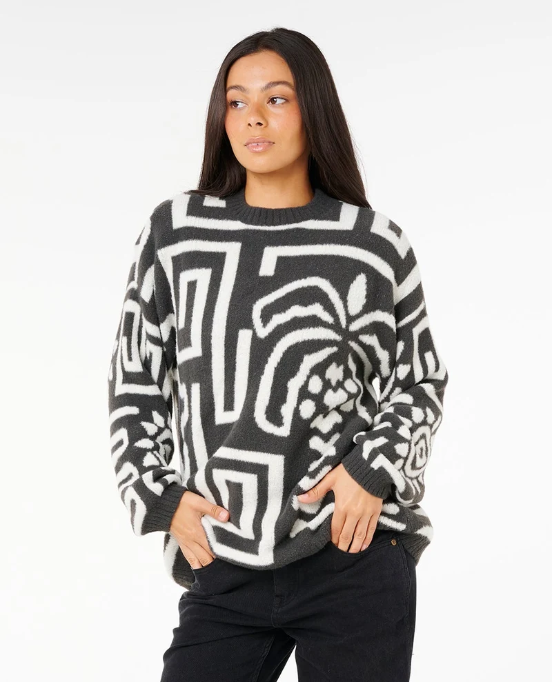 Sunset Luau Knit Crew Fleece