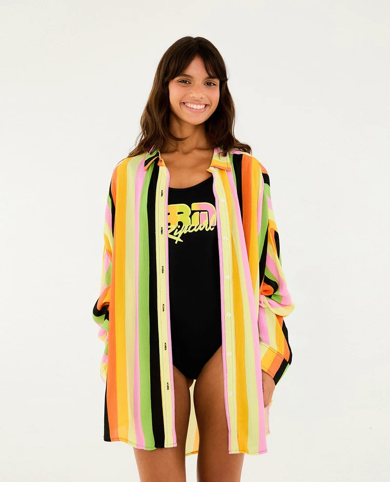 Neon Stripe Relaxed Shirt