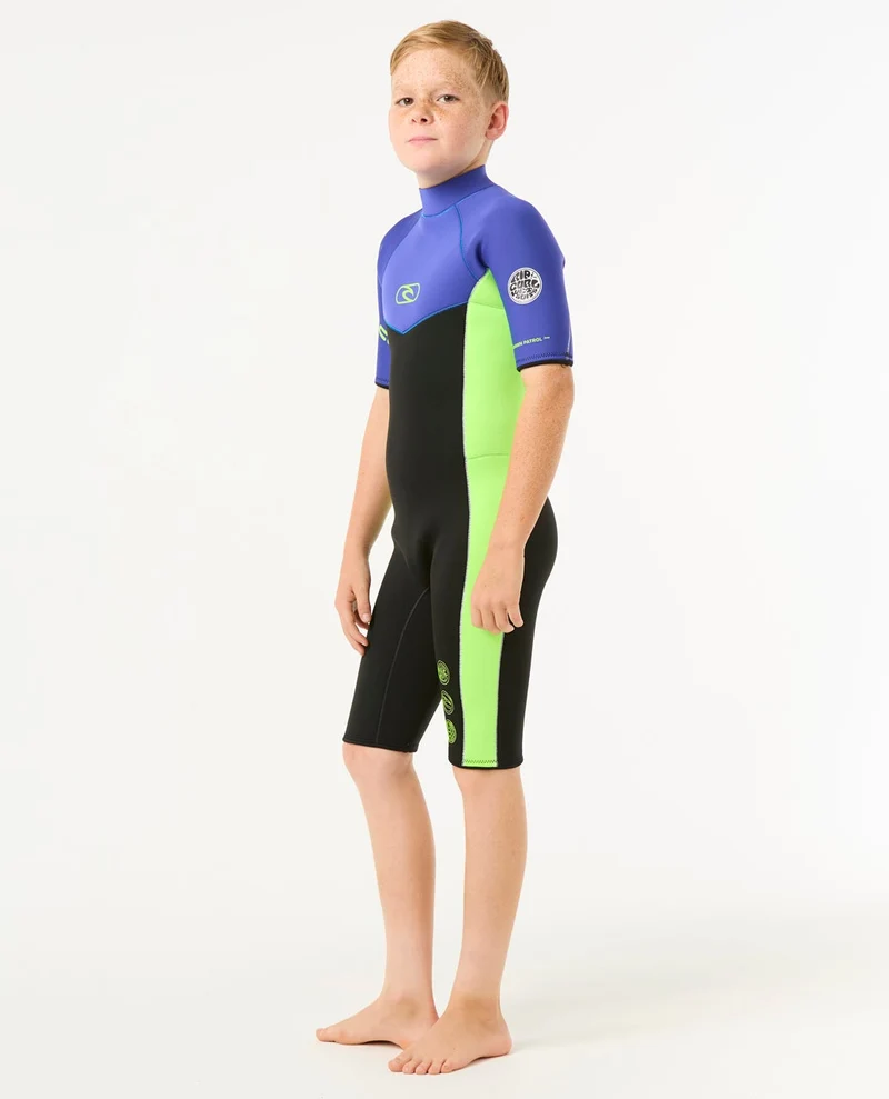 Boys Dawn Patrol Short Sleeve 2mm Back Zip Spring Suit Wetsuit