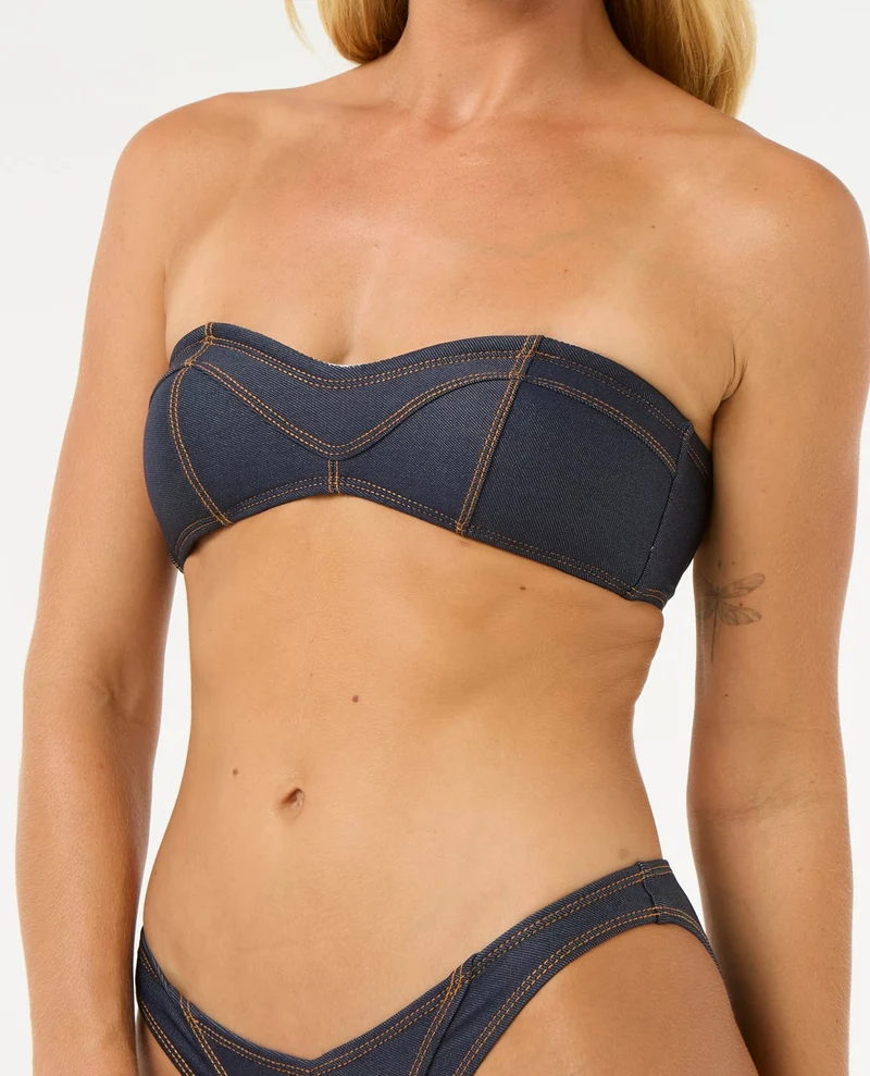 Dalias Denim High Leg Bikini Bottom